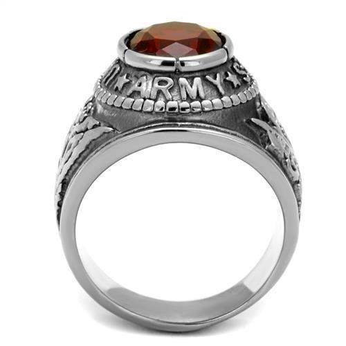 TK414706 - High-Polished Stainless Steel Ring with Synthetic Synthetic Glass in Siam - Alamode - Flyclothing LLC