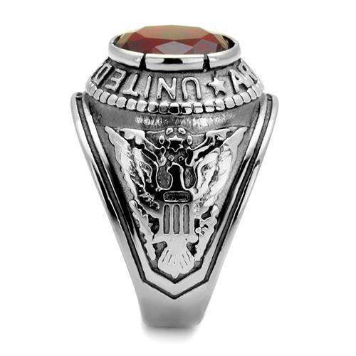 TK414706 - High-Polished Stainless Steel Ring with Synthetic Synthetic Glass in Siam - Alamode - Flyclothing LLC