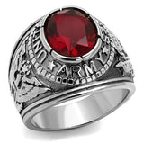 TK414706 - High-Polished Stainless Steel Ring with Synthetic Synthetic Glass in Siam - Alamode