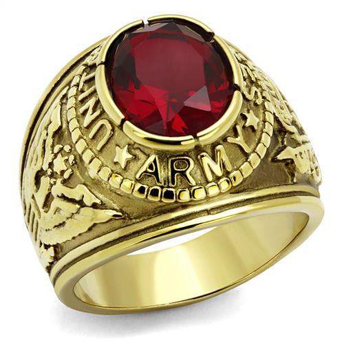 TK414706G - IP Gold(Ion Plating) Stainless Steel Ring with Synthetic Synthetic Glass in Siam - Alamode - Flyclothing LLC