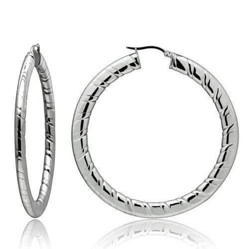 TK418 - High polished (no plating) Stainless Steel Earrings with No Stone - Alamode - Flyclothing LLC