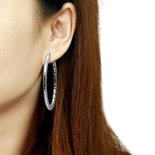 TK418 - High polished (no plating) Stainless Steel Earrings with No Stone - Alamode - Flyclothing LLC
