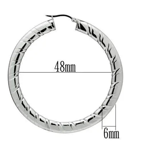 TK418 - High polished (no plating) Stainless Steel Earrings with No Stone - Alamode - Flyclothing LLC