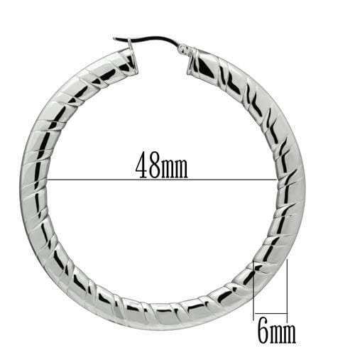 TK418 - High polished (no plating) Stainless Steel Earrings with No Stone - Alamode - Flyclothing LLC