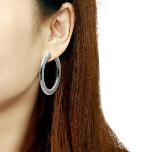 TK422 - High polished (no plating) Stainless Steel Earrings with No Stone - Alamode - Flyclothing LLC
