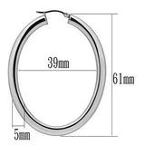 TK423 - High polished (no plating) Stainless Steel Earrings with No Stone - Alamode - Flyclothing LLC