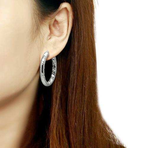 TK431 - High polished (no plating) Stainless Steel Earrings with No Stone - Alamode - Flyclothing LLC