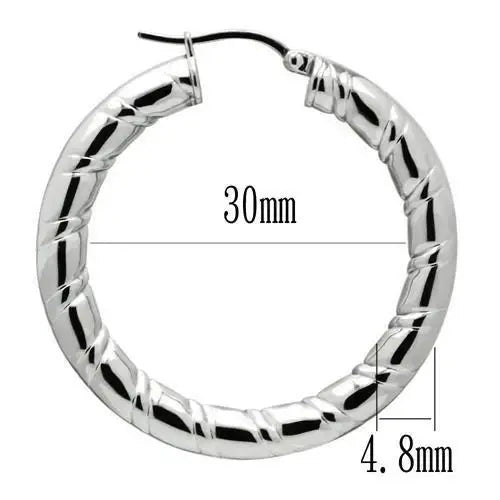 TK431 - High polished (no plating) Stainless Steel Earrings with No Stone - Alamode - Flyclothing LLC