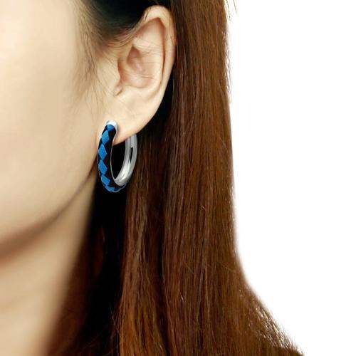 TK433 - High polished (no plating) Stainless Steel Earrings with No Stone - Alamode - Flyclothing LLC