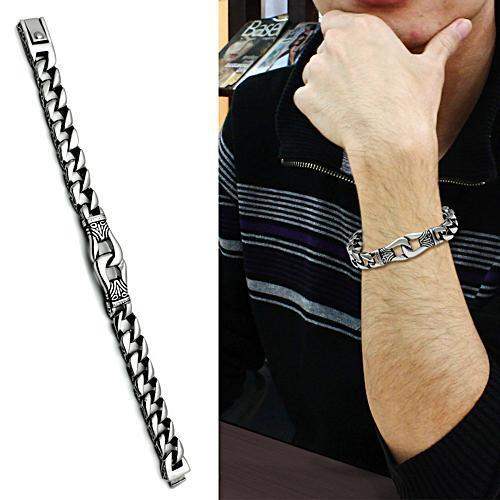 TK435 - High polished (no plating) Stainless Steel Bracelet with No Stone - Alamode - Flyclothing LLC