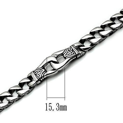 TK435 - High polished (no plating) Stainless Steel Bracelet with No Stone - Alamode - Flyclothing LLC