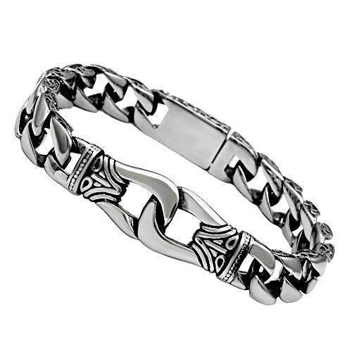 TK435 - High polished (no plating) Stainless Steel Bracelet with No Stone - Alamode - Flyclothing LLC
