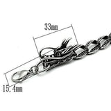 TK441 - High polished (no plating) Stainless Steel Bracelet with No Stone