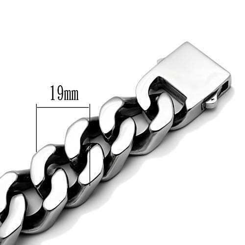 TK445 - High polished (no plating) Stainless Steel Bracelet with No Stone - Alamode - Flyclothing LLC