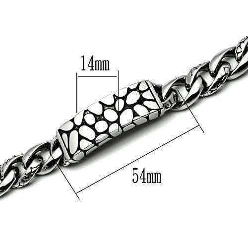 TK449 - High polished (no plating) Stainless Steel Bracelet with No Stone - Alamode - Flyclothing LLC