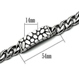 TK449 - High polished (no plating) Stainless Steel Bracelet with No Stone - Alamode