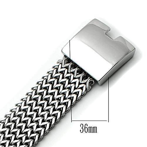 TK451 - High polished (no plating) Stainless Steel Bracelet with No Stone - Alamode - Flyclothing LLC