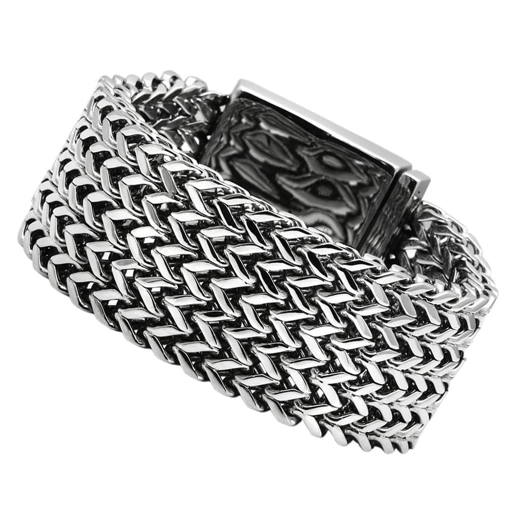 TK451 - High polished (no plating) Stainless Steel Bracelet with No Stone - Alamode