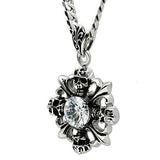 TK454 - High polished (no plating) Stainless Steel Chain Pendant with AAA Grade CZ in Clear - Alamode - Flyclothing LLC
