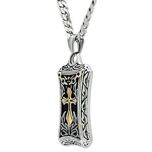 TK455 - Gold+Rhodium Stainless Steel Chain Pendant with No Stone - Alamode - Flyclothing LLC