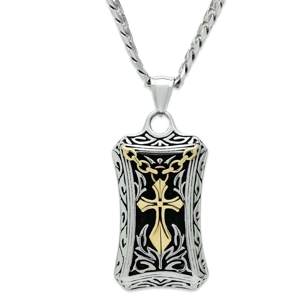 TK455 - Gold+Rhodium Stainless Steel Chain Pendant with No Stone - Alamode - Flyclothing LLC