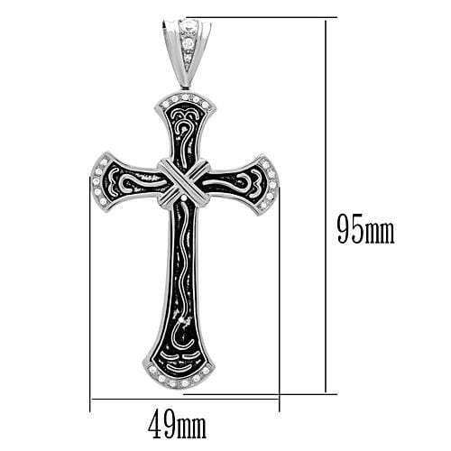 TK456 - High polished (no plating) Stainless Steel Chain Pendant with No Stone - Alamode - Flyclothing LLC