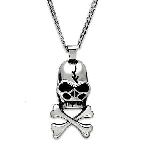 TK457 - High polished (no plating) Stainless Steel Necklace with No Stone - Alamode - Flyclothing LLC