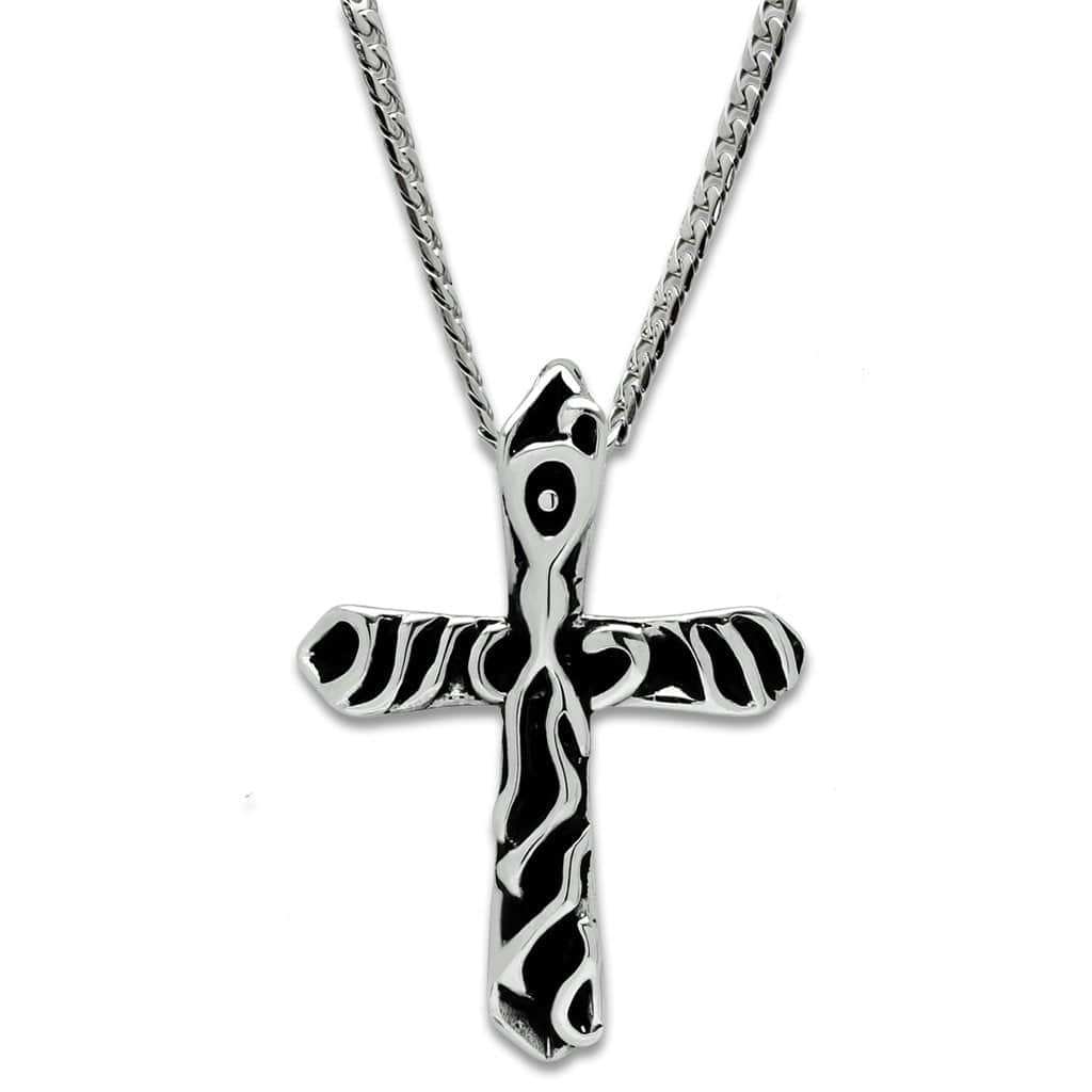 TK460 - High polished (no plating) Stainless Steel Chain Pendant with No Stone - Alamode - Flyclothing LLC