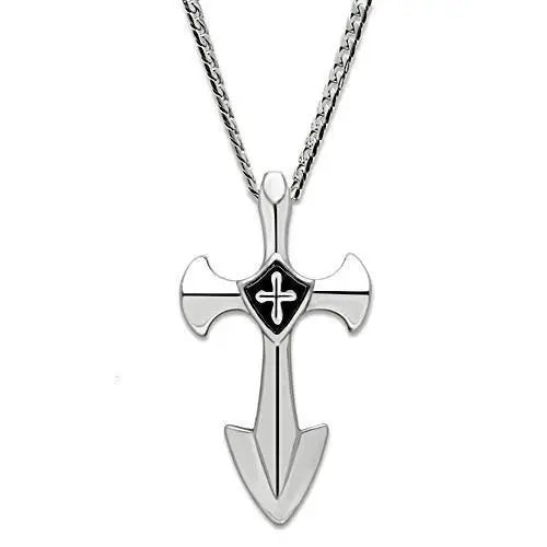 TK462 - High polished (no plating) Stainless Steel Chain Pendant with No Stone - Alamode - Flyclothing LLC
