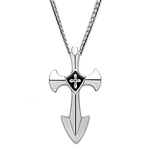 TK462 - High polished (no plating) Stainless Steel Chain Pendant with No Stone - Alamode