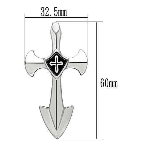 TK462 - High polished (no plating) Stainless Steel Chain Pendant with No Stone - Alamode - Flyclothing LLC