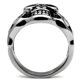 TK468 - High polished (no plating) Stainless Steel Ring with No Stone - Alamode