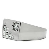TK481 - High polished (no plating) Stainless Steel Ring with AAA Grade CZ in Clear - Alamode - Flyclothing LLC