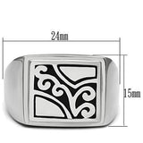 TK482 - High polished (no plating) Stainless Steel Ring with No Stone - Alamode