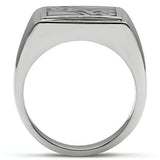 TK482 - High polished (no plating) Stainless Steel Ring with No Stone - Alamode