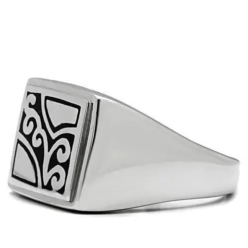 TK482 - High polished (no plating) Stainless Steel Ring with No Stone - Alamode - Flyclothing LLC