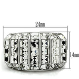 TK490 - High polished (no plating) Stainless Steel Ring with Top Grade Crystal  in Clear - Alamode