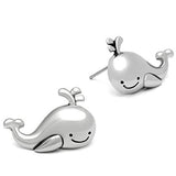 TK503 - High polished (no plating) Stainless Steel Earrings with No Stone - Alamode