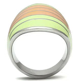 TK504 - High polished (no plating) Stainless Steel Ring with Epoxy in Multi Color - Alamode - Flyclothing LLC