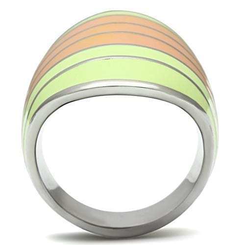 TK504 - High polished (no plating) Stainless Steel Ring with Epoxy in Multi Color - Alamode - Flyclothing LLC