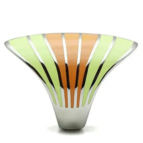 TK504 - High polished (no plating) Stainless Steel Ring with Epoxy in Multi Color - Alamode - Flyclothing LLC