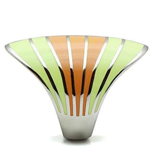 TK504 - High polished (no plating) Stainless Steel Ring with Epoxy in Multi Color - Alamode - Flyclothing LLC