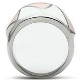 TK508 - High polished (no plating) Stainless Steel Ring with Epoxy  in Multi Color - Alamode