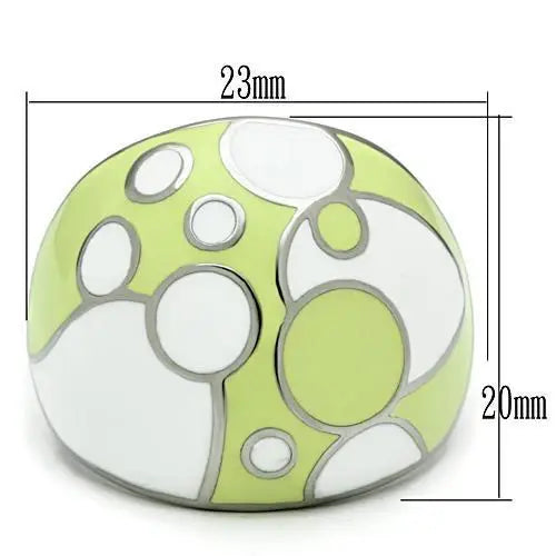 TK511 - High polished (no plating) Stainless Steel Ring with Epoxy in Multi Color - Alamode - Flyclothing LLC