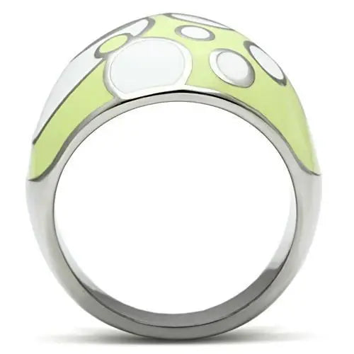 TK511 - High polished (no plating) Stainless Steel Ring with Epoxy in Multi Color - Alamode - Flyclothing LLC