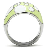 TK511 - High polished (no plating) Stainless Steel Ring with Epoxy  in Multi Color - Alamode