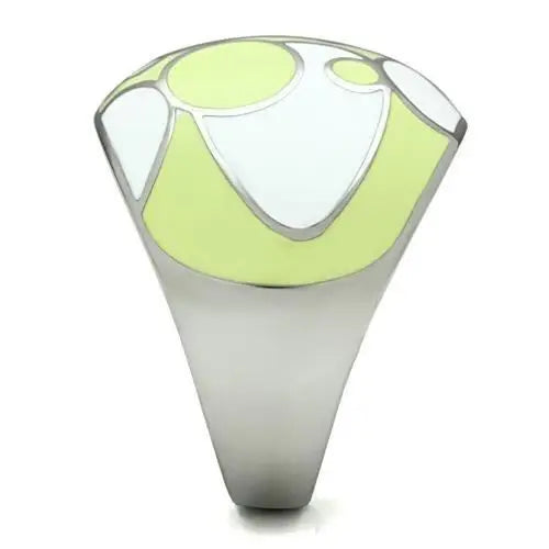 TK511 - High polished (no plating) Stainless Steel Ring with Epoxy in Multi Color - Alamode - Flyclothing LLC