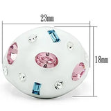 TK512 - High polished (no plating) Stainless Steel Ring with Top Grade Crystal in Multi Color - Alamode - Flyclothing LLC