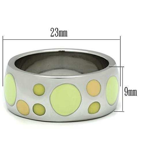 TK513 - High polished (no plating) Stainless Steel Ring with Epoxy in Multi Color - Alamode - Flyclothing LLC