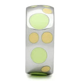 TK513 - High polished (no plating) Stainless Steel Ring with Epoxy in Multi Color - Alamode - Flyclothing LLC